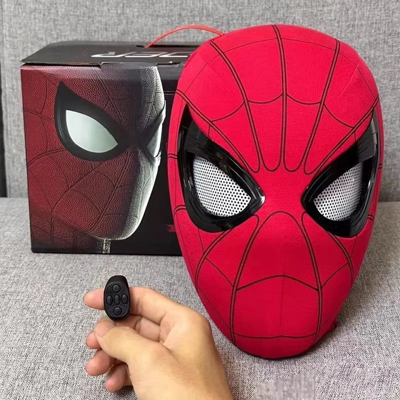 Spider Man Mask Mobile Eye Electronic Spider Man Desktop Decoration Sculpture Remote Control Christmas Gift for Adult