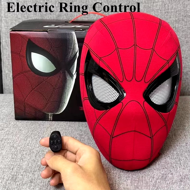 Spider Man Mask Mobile Eye Electronic Spider Man Desktop Decoration Sculpture Remote Control Christmas Gift for Adult