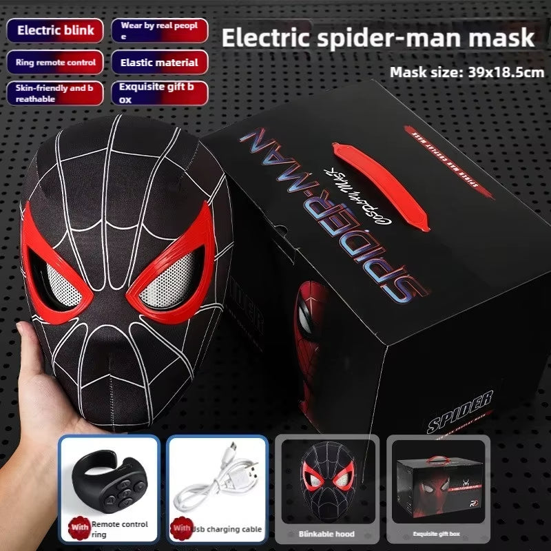 Spider Man Mask Mobile Eye Electronic Spider Man Desktop Decoration Sculpture Remote Control Christmas Gift for Adult